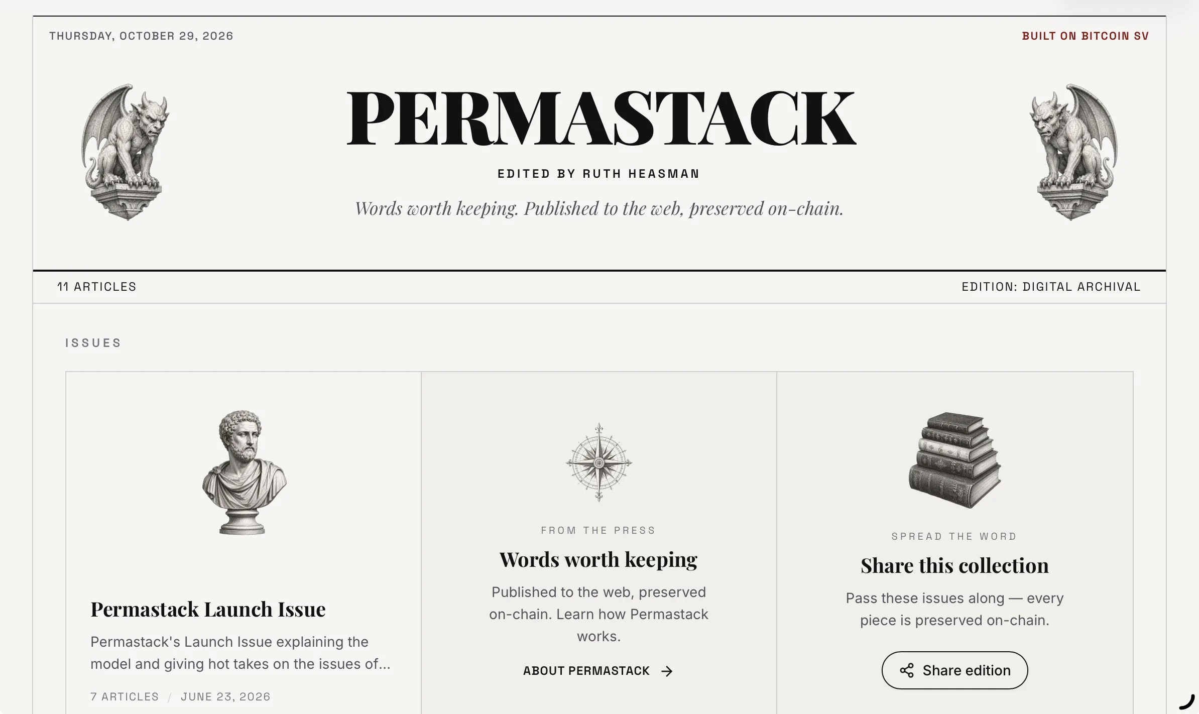 Screenshot of Ruth Heasman’s personal blog on Permastack, showing its editorial writing layout